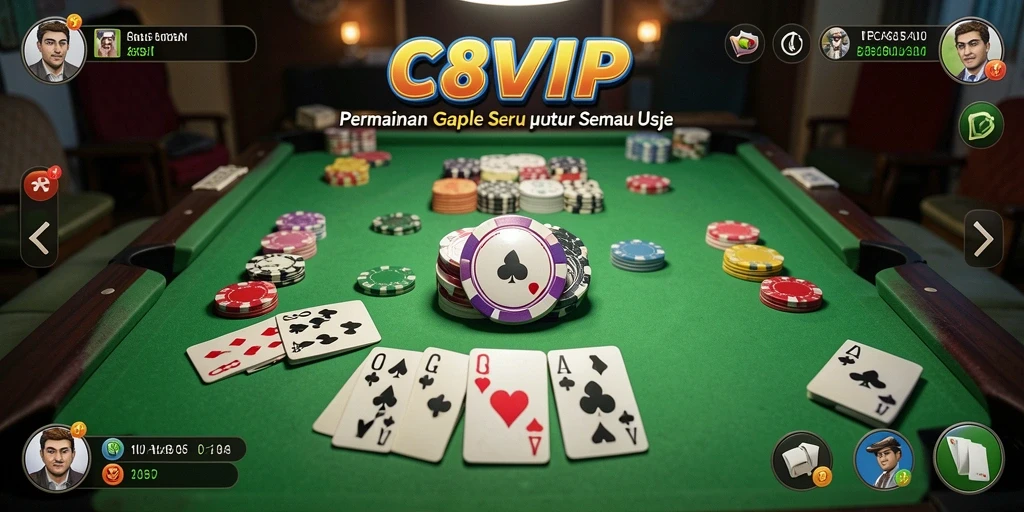 Tangkapan layar permainan Gaple yang menarik dan interaktif.