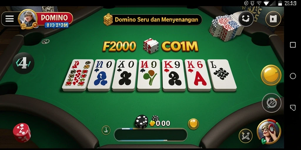 Tangkapan layar F200M menampilkan gameplay Domino yang menarik.