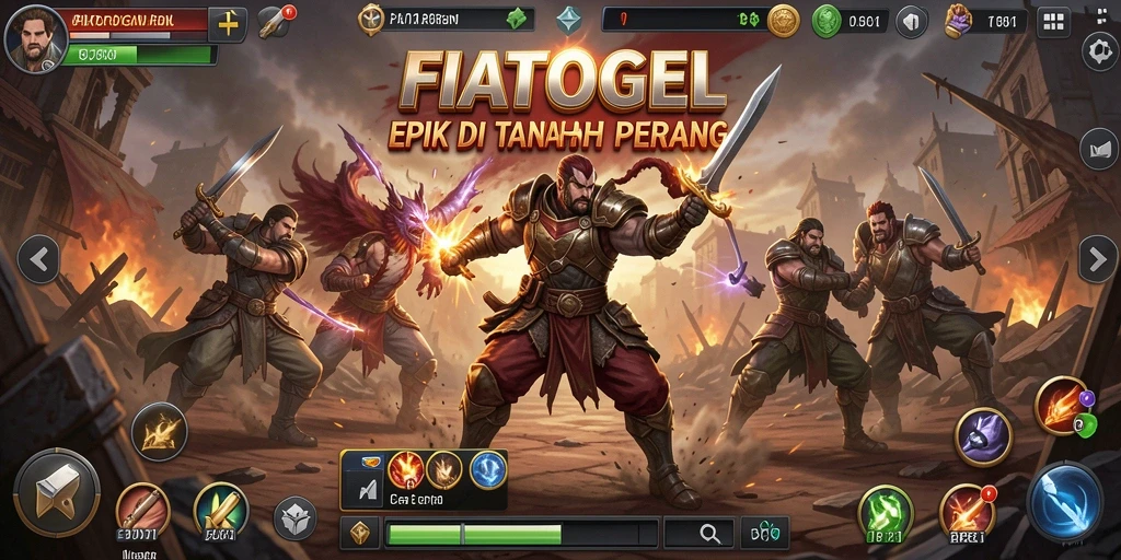 Screenshot gameplay menunjukkan intensitas pertarungan di FIATOGEL.