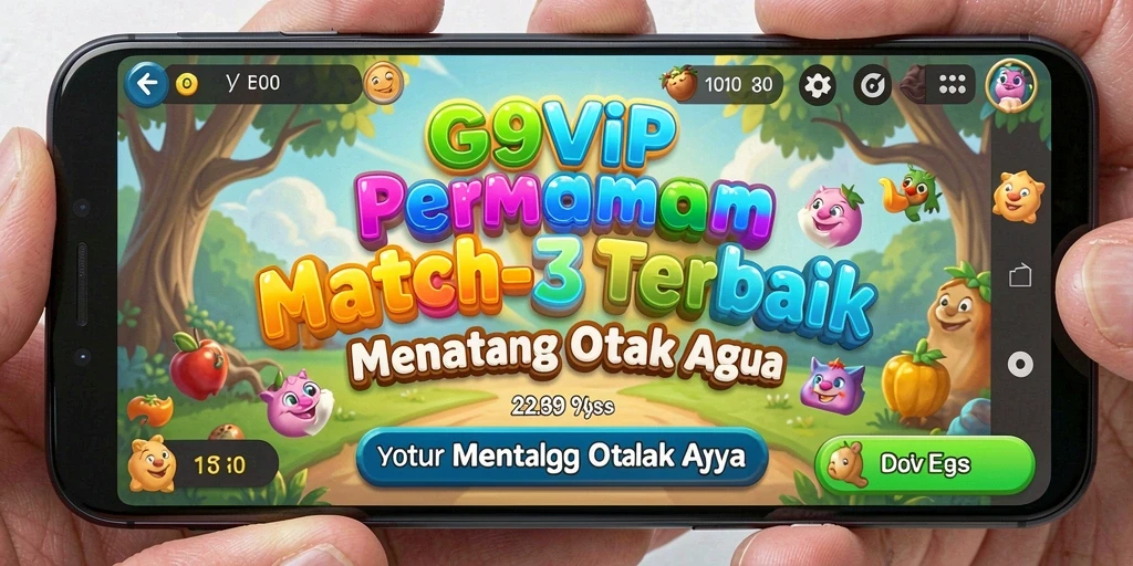 Tangkapan layar gameplay G9VIP menampilkan aksi Match-3 yang seru.