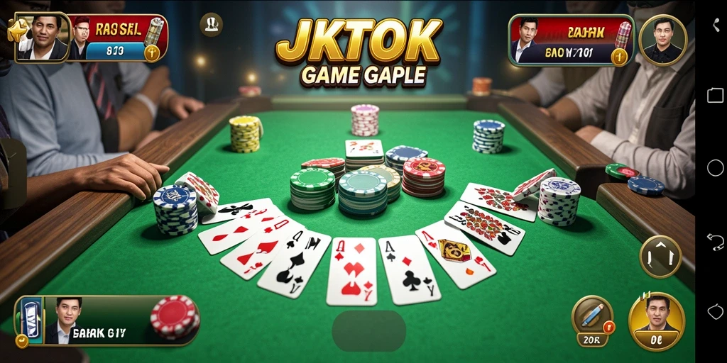 Screenshot JKTOK menunjukkan suasana seru saat bermain Gaple.