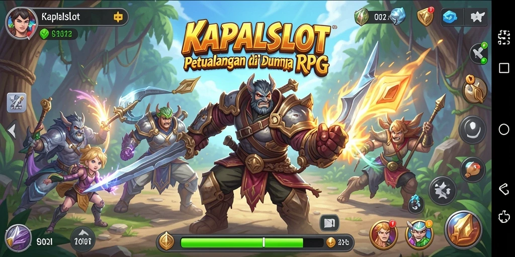 Gameplay KAPALSLOT menampilkan pertempuran RPG yang seru dan mendebarkan.