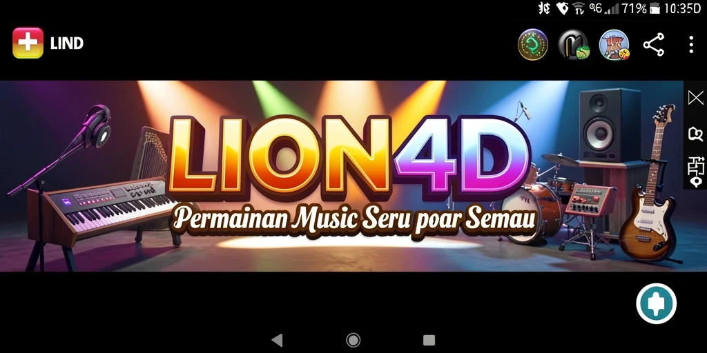 Tampilan gameplay menarik dari LION4D yang penuh warna dan dinamis.