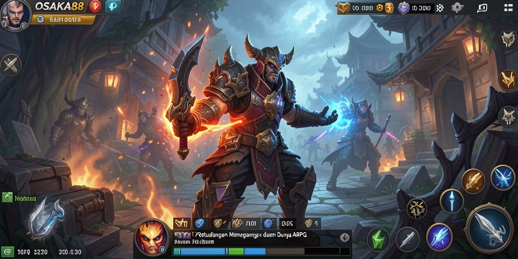 Tampilan seru dari gameplay ARPG OSAKA88 yang menggugah selera.