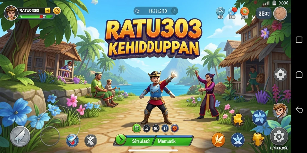 Screenshot gameplay RATU303 menampilkan suasana simulasi kehidupan yang menarik.