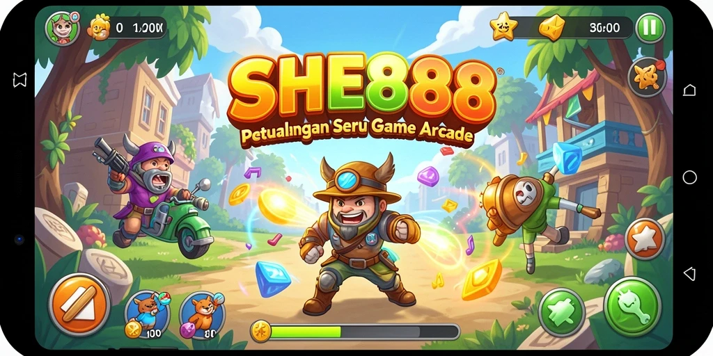 Screenshot gameplay SHE888 menampilkan aksi seru dalam permainan Arcade.