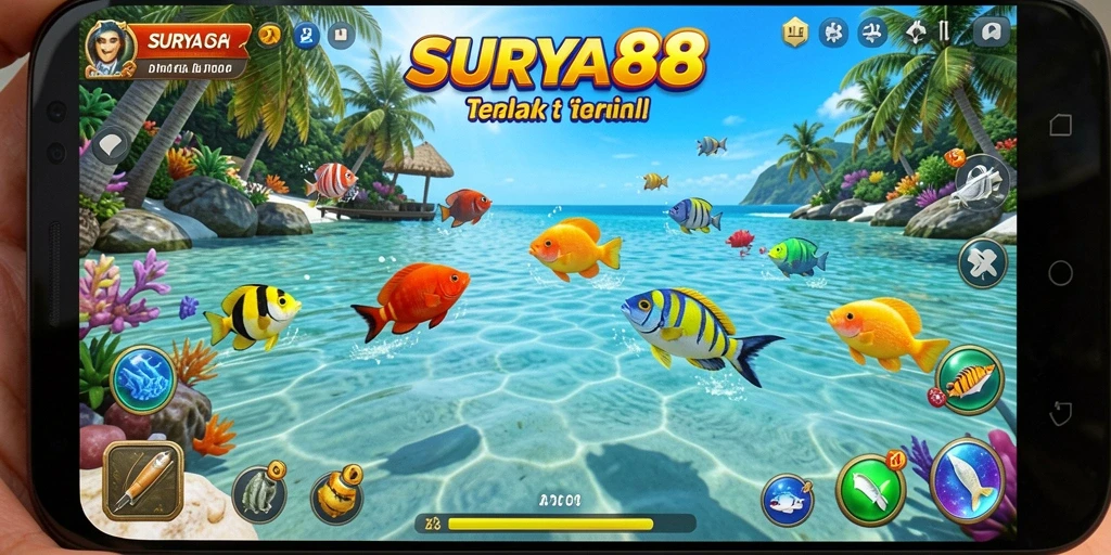 Tampilan gameplay Tembak Ikan yang seru dan menarik di SURYA88.