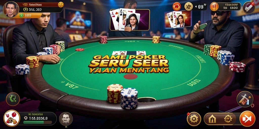 Tangkapan layar menunjukkan gameplay seru dalam aplikasi V87 Poker.
