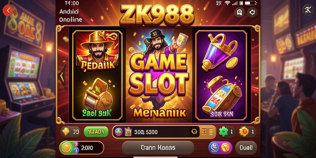 Screenshot utama ZK988 menampilkan gameplay slot yang seru dan menarik.